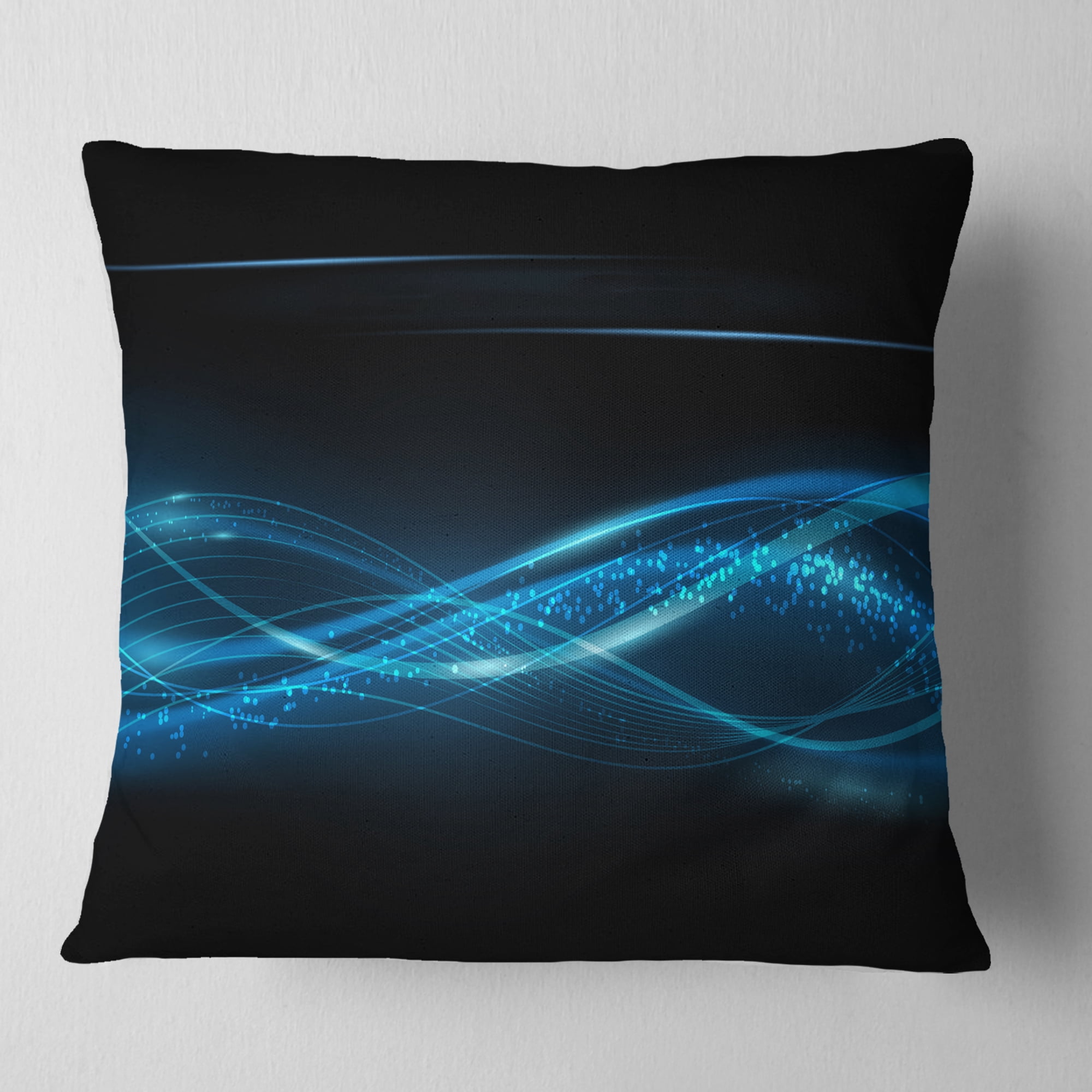 Designart Blue Abstract Vector Pattern - Contemporary Throw Pillow - 16x16