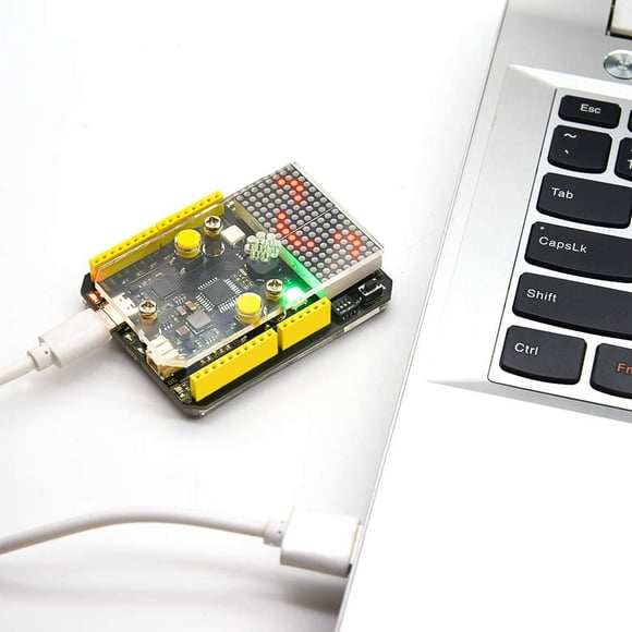 KEYESTUDIO 5V ATmega328P MCU Carte de Développement de Microcontrôleur + Kit de Démarrage de Câble USB pour Arduino pour Uno R3