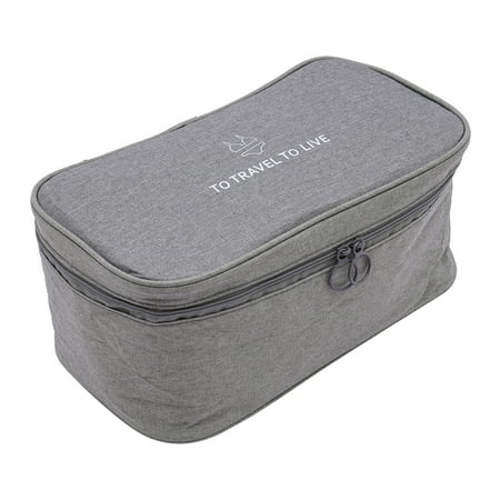 Griptix Travel Bra Underwaer Organizer Compact Lingerie Box Toiletry Bag Modern Grey