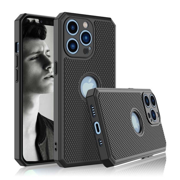 iPhone 13 13 Mini 13 Pro Max Case, iPhone 13 Pro Max Phone Case, Tekcoo Shock Absorbing [Black] Rubber Silicone & Plastic Scratch Resistant Bumper Grip Cute Sturdy Hard Phone Cases Cover