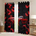 thumbnail image 2 of Erosebridal Fast Car Curtains Pack of 2 (52Wx63L),Black Red Curtains for Living Room,Car Theme Blackout Curtains Set of 2 (52Wx63L),Geometric Room Decorative, 2 of 6