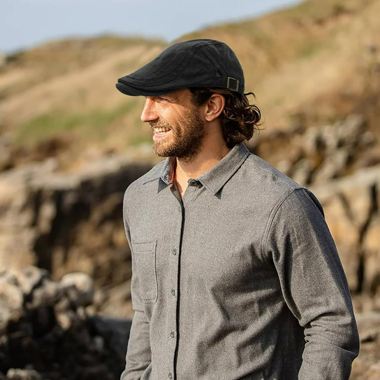 Kiibsot Vintage Newsboy Hats for Men Flat Cap Cotton Adjustable