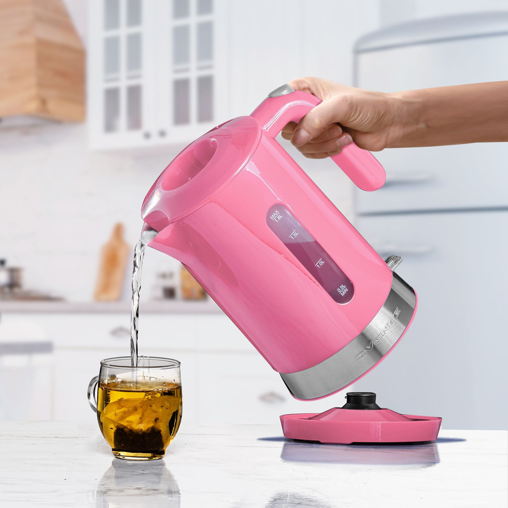 lilla Kanin melodisk Ovente Electric Hot Water Kettle 1.8 Liter with Prontofill Lid 1500 Watt  BPA-Free Portable Countertop Tea Coffee Maker Fast Heating Element with  Auto Shut-Off and Boil Dry Protection Pink KP413P - Walmart.com