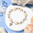 thumbnail image 2 of 15 pc Starfish & Turtle Dyed Turquoise Beaded Stretch Bracelets Summer Alloy Charm Bracelets for Women Antique White Inner Diameter: 2-3/8 inch(6.1cm), 2 of 4