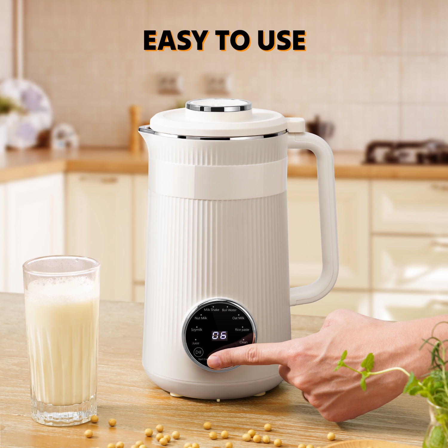 8 in 1 Nut Milk Maker Blender, 32oz Automatic Soybean Machine With Delay Start/Keep Warm/Boil Water, Homemade Soy, Almond, Oat, Coconut, Plant Based, Cream