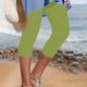 thumbnail image 2 of Pantalones de Yoga de Verano para Mujeres Pantalones de Gimnasio Ligeros de Cintura Alta de Color Sólido Capris, 2 of 6