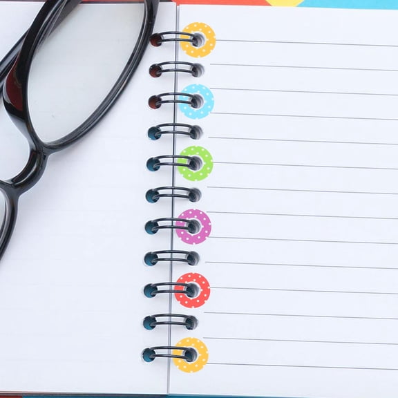 ETEREAUTY Adhesive Hole Reinforcement Labels for Paper Binder and Planner with Assorted Colors
