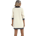 thumbnail image 6 of Women's Fashionable Lapel Zipper Long Sleeve Color-Blocked Pocket Dress for Winter Modern Wear and Daily Fashion,Beige,L, 6 of 6