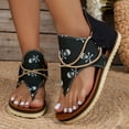 thumbnail image 2 of Summer Flat Sandals Women Flip Flops Leopard Gladiator Sdanls Open Toe Non-slip Beach Slippers Skull Print Roman Sandals Female, 2 of 5