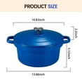 thumbnail image 2 of 6QT Enameled Cast Iron Dutch Oven Pot with lid, Free Silicone Gloves and 50 Pcs Baking Paper Liner, Heavy-Duty & Non-stick Enamel Coated Cookware for Cooking, Bread Baking, Roasting, Blue, 2 of 11