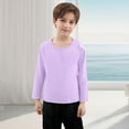 thumbnail image 5 of ZyeKqe Unisex Kids Long Sleeve Shirts Crewneck T-Shirts Solid Color Tees Pullover Soft Top Blouse, 5 of 6