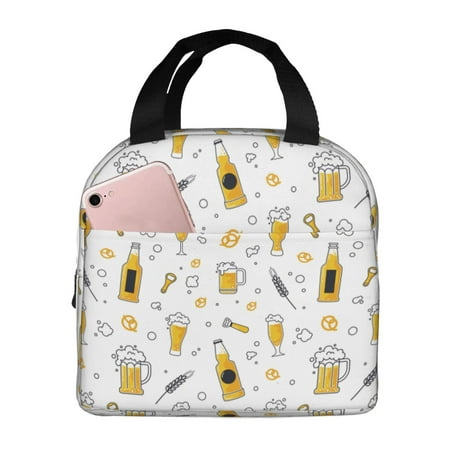 Insulated Lunch Bag for Women Men - beer glass Leakproof Cooler Lunch Box for Women Men  Lunch Tote Bags for Work School Picnic Travel
