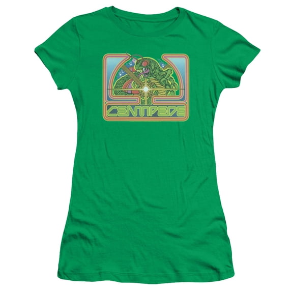 Atari Centipede Green S/S Junior Women's T-Shirt Sheer Kelly Green