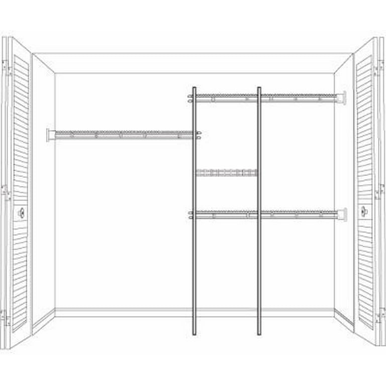 ClosetMaid 1628 Closet Organizer Kit, Steel, White, Vinyl-Coated 
