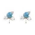 thumbnail image 1 of relayinert Broche Moderne Minimaliste Unique et à la Mode Pièce de Déclaration Épingles de Luxe pour Mariages Bleu Eau 2Set, 1 of 6