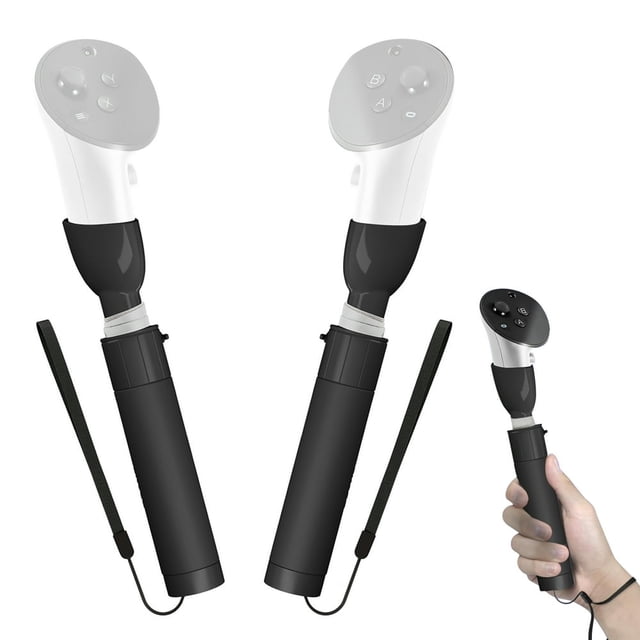 HLONK Accessoires de Poignée VR Adaptés pour Contrôleur Oculus/Meta Quest 3 Noir 2 Pack