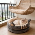 thumbnail image 5 of Indoor Circular Cat Bed With Cat Ears And Tail Design Suitable For All Seasons Portable Cat Slip Base Soft And Warm Washable, 5 of 5