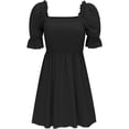 thumbnail image 3 of Vestido De Las Señoras Vestido de mujer con cuello cuadrado, vestido de belleza Sexy para mujer, sin espalda, con cordones, linterna Cgtredaw para Mujer Negro T XXL, 3 of 6