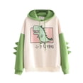 thumbnail image 3 of Sudadera con capucha de dibujos animados de dinosaurio para mujer, sudadera gruesa de estilo coreano con estampado informal, Tops de invierno, 3 of 3