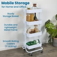 thumbnail image 3 of 4-Tier Metal Rolling Utility Storage Cart, Multipurpose Organization, 3 of 9