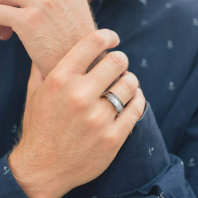XIAQUJ European and American Popular Men s Stainless Steel Ring Wedding Rings Men s Classic and Durable Suitable for Daily Use Rings F