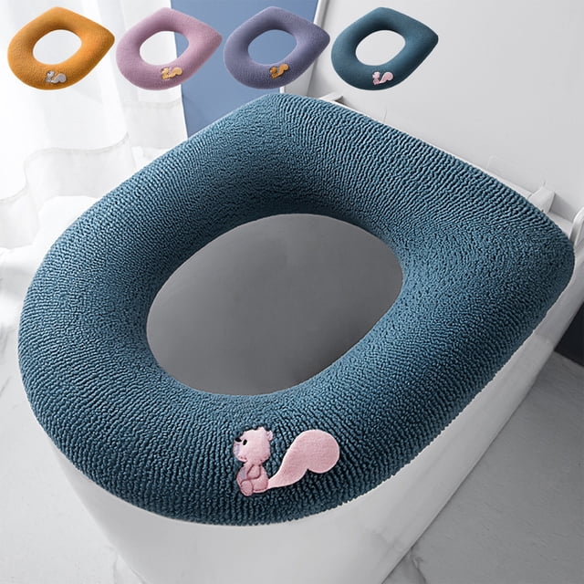 Funda de Asiento de Inodoro Lavable y Reutilizable, Almohadillas Térmicas para Asiento de Inodoro, Fácil Instalación, Se Adapta a Todos Los Asientos de Inodoro, Decoración de Baño.