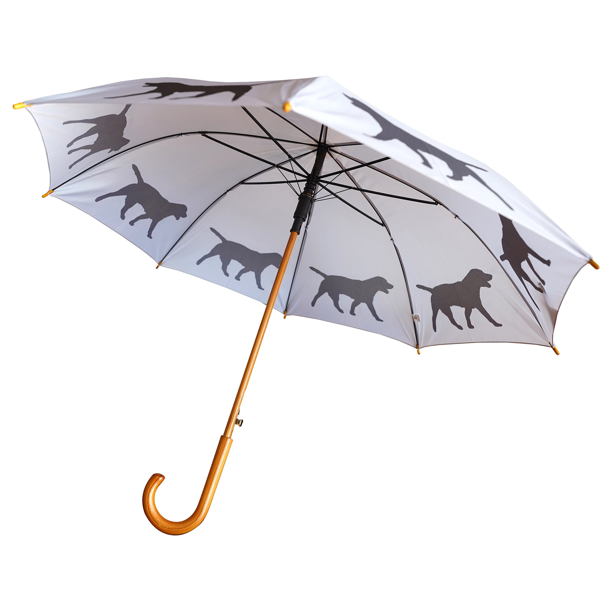 Labrador Retriever Umbrella - Black on Silver