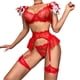 thumbnail image 1 of Gibobby Lencería mujer erótica Conjunto de sujetadores sexy súper push-up para mujer, lencería transparente, brasier de encaje y bragas a juego para mujer(Rojo, G), 1 of 5