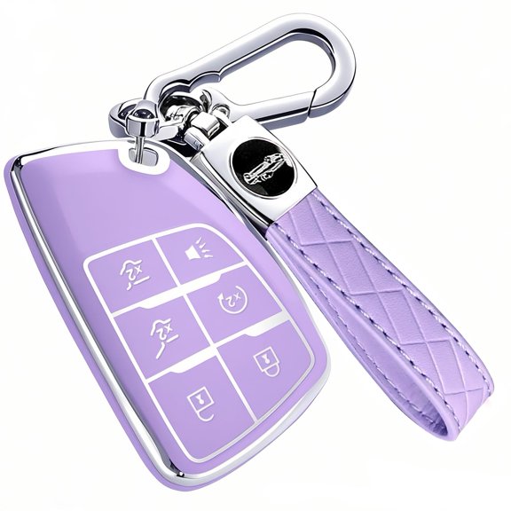 Key Fob Cover for Chevy with Keychain, Premium TPU Key Shell Case for Suburban Tahoe, for GMC Yukon Denali Remote Smart Key Fob Protector Holder(6 Buttons