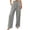 Gray, variant on Womens Summer Casual Loose Cargo Pants Button Zipper Waist Straight Wide Leg Vacation Beach Pants with Pockets