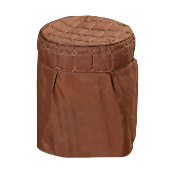 Funda de terciopelo para silla redonda de salón de belleza, lavable y antideslizante, para spa en casa. Café