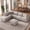 Grey, variant on WACASA 118.5" Faux Leather Modular Sectional Sofa, Tool-Free Assembly U Shaped 6-Seater Cloud Couch with Storage Ottoman, Black