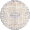 thumbnail image 1 of Ahgly Company Indoor Round Traditional Silver Pink Persian Area Rugs, 3' Round, 1 of 6