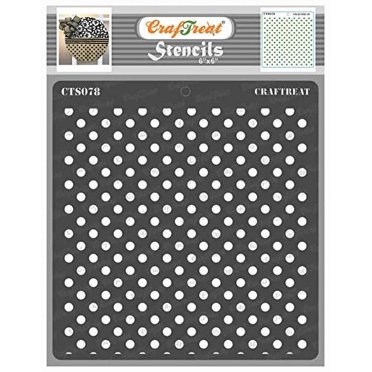 CrafTreat Bold Polka Dots Stencil for Painting and Crafting - 6"x6"
