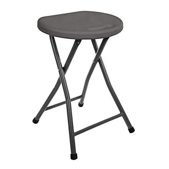 Mintra Home Folding Stools - 18.5in Height, Metal, Heavy Duty (1 Pack, Dark Red)-Folding stool