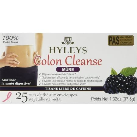 HYLEYS TEA Wellness Tea, Colon Cleanse and Blackberry, 25 Count, 1.32