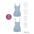 thumbnail image 6 of MeMoi Women's Ruffled Lettuce Edge Rib Tank Top and Short Set - Womens - Female (S, Blue Heather), 6 of 7
