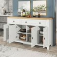 thumbnail image 3 of Furvclv Sideboard, Buffet Cabinet With Flip Door And 1 Drawers, 4 Height-Adjustable Cabinets, Adjustable Shelves, Circular Aluminum Alloy Handle Console Table For Living Room, 3 of 9