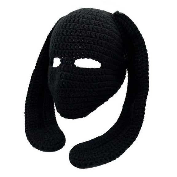 lanema Ears Balaclava Cap Knitted Beanie Hat Unisex Outdoor Sport Headgear