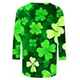 thumbnail image 4 of St. Patrick's Day Tshirt, Womens 3/4 Sleeve Tops, Round Neck Blouses Fashion Women's Tees Casual Crewneck 3/4 Sleeves Loose T Shirt Ladies Tops Blouses Shirts, 4 of 5