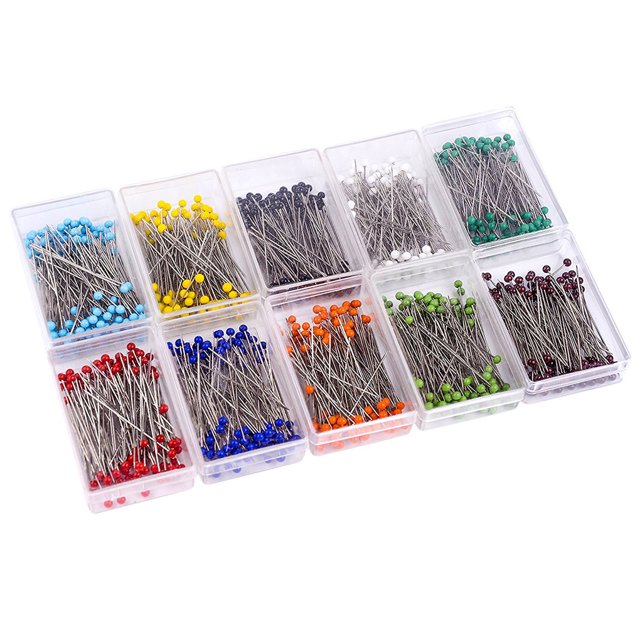 DIY cabeza de coser Pin cuentas de vidrio conjunto de agujas de aguja de posicionamiento manual herramientas Hallazgos de joyería 100 Piezas Scienceny JJ22909-04