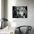 thumbnail image 4 of Nawypu LyeArtork Tiger with Green Eyes Wall Art Black and White Wildlife Tiger Portrait Canvas Prints Pictures Wall Decor Artwork for Modern Home Living Room Bedroom Office, 4 of 5