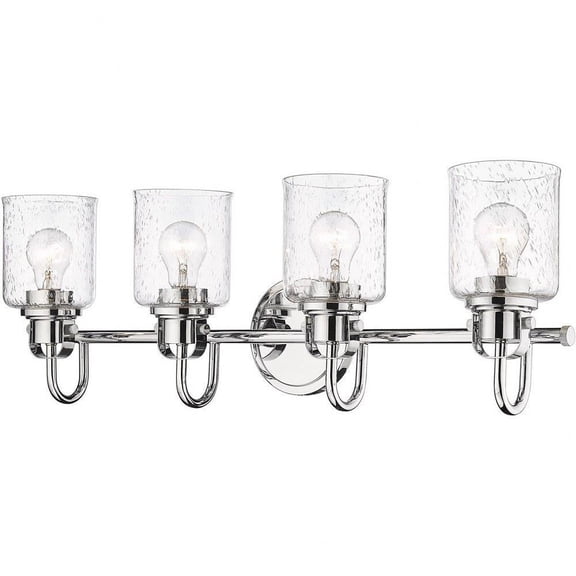 4 Light Vanity Light Fixture in Transitional Style-9.5 inches Tall and 28 inches Wide-Chrome Finish Bailey Street Home 372-Bel-4620059