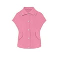 thumbnail image 6 of Womens Vests Plus Size Fall Sleeveless Coat Zip Up Outerwear with Pockets(Pink L), 6 of 6