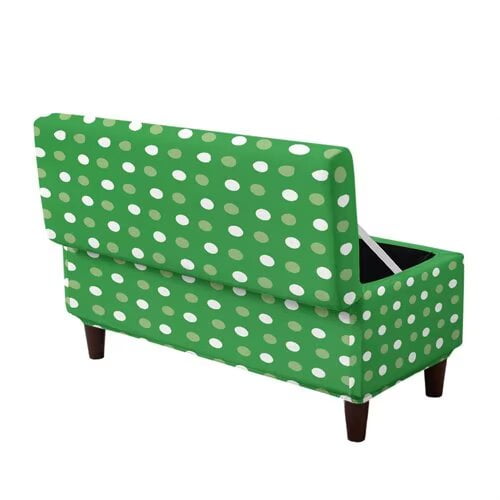 TSOVTHRID Dot Print Storage Ottoman Cover, Rectangle Storage Ottoman Slipcover Thick Stretchable Footrest Stool Covers with Elastic Band for Pets Kids, Small