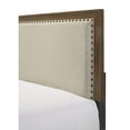 thumbnail image 2 of Newboti Furniture Brown Cherry Finish Fabric Upholstered Headboard Tufted Nailhead Trim Queen Size Panel Bed Beautiful Wooden Bedroom Furniture NO.80227, 2 of 6
