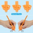thumbnail image 4 of Uxcell 3 Pcs 3 Fingers Handwriting Pencil Grippers, Light Blue,Green,Orange, 4 of 6