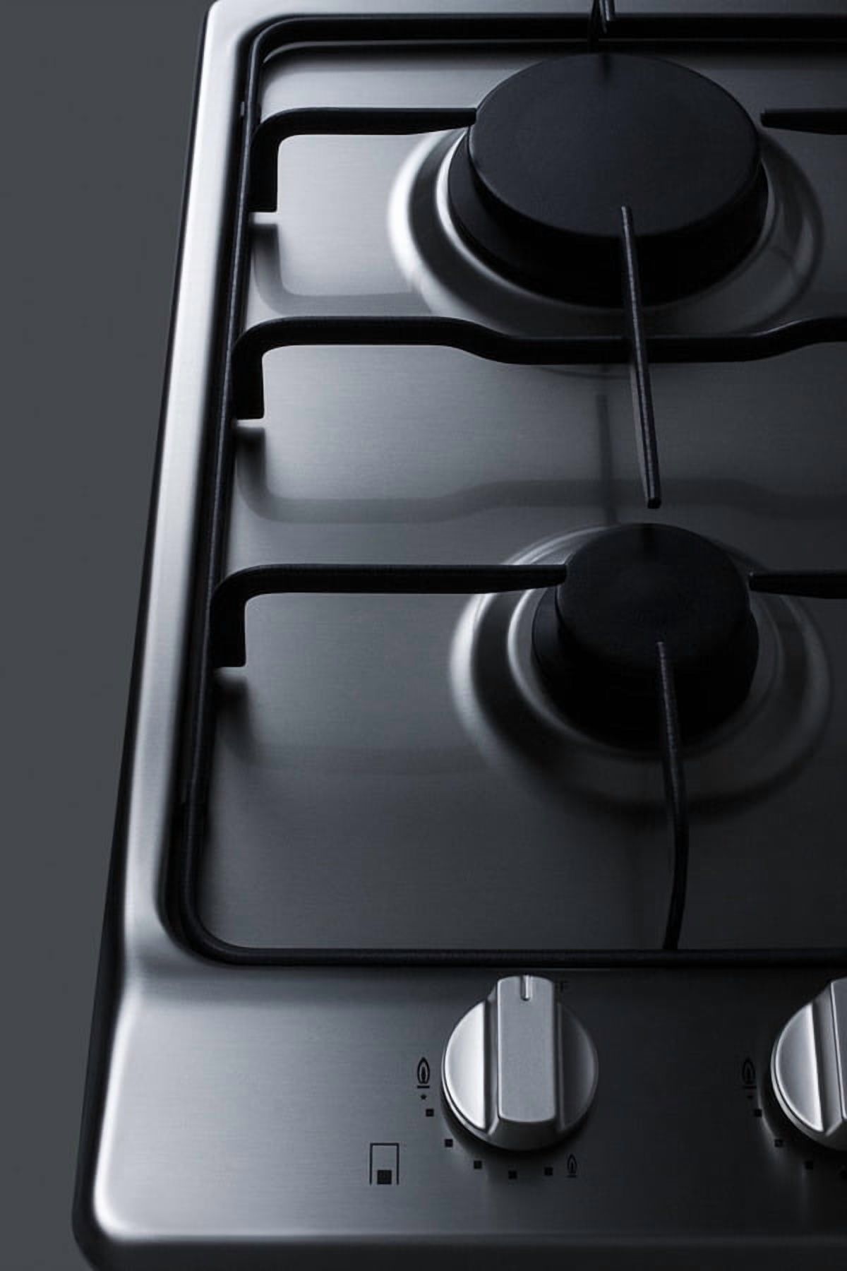 12" Wide 2-Burner Gas Cooktop, Stainless Steel