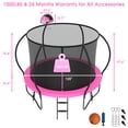 thumbnail image 2 of Jump Into Fun 10FT Trampoline 1000LBS for 4 Kids and Adults, Galvanized Anti-Rust Coating Pumpkin Outdoor Trampolines with Enclosure and Basketball Hoop, Lights, Sprinkler, Gift Family Use, 2 of 7