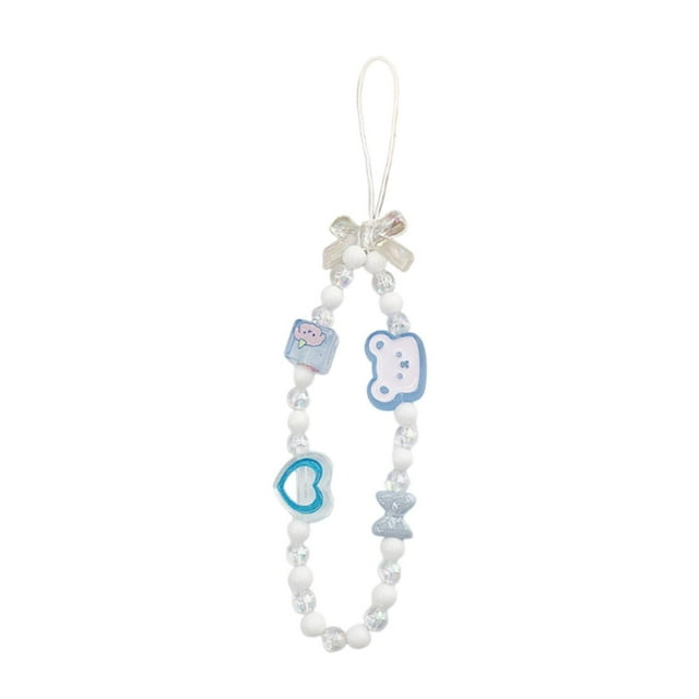 Cordón para teléfono con cuentas Hugo adorno para bolso llavero pulsera Arco transparente